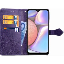 Bdt Shop Samsung A10S Flip Zarif Desen Basit Iş Deri Telefon Kılıfı (Yurt Dışından)