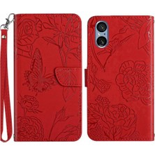 Bdt Shop Sony Xperia 5 V Için Darbeye Deri Bilek Kayışı ile Pu Flip Telefon Kılıfı (Yurt Dışından)