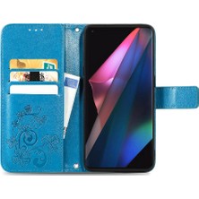 Bdt Shop Oppo Bulmak Için X3 Pro Dört Yapraklı Yonca Flip Kısa Kayış Iş Telefon Kılıfı (Yurt Dışından)