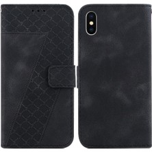 SZY Mall Telefon Kılıfı Için iphone X/xs Kabartmalı Desen Kart Yuvası Fonksiyonu Flip Folio (Yurt Dışından)