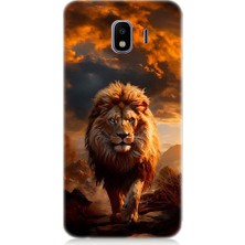 Teknomeg Samsung Galaxy J4 Duo Uyumlu Yırtıcı Aslan Kral Desenli Silikon Kılıf