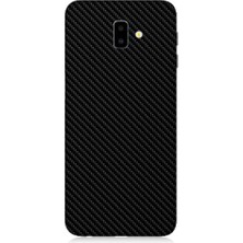 Teknomeg Samsung Galaxy J6 Plus Uyumlu Siyah Karbon Motif Desenli Silikon Kılıf
