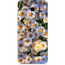 Teknomeg Samsung Galaxy J4 Plus Uyumlu Beyaz Papatyalar Desenli Silikon Kılıf