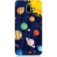 Teknomeg Samsung Galaxy J7 Duo Uyumlu Gezegenler ve Yıldız Haritası Desenli Silikon Kılıf