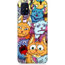 Teknomeg Samsung Galaxy M31S Uyumlu Sevimli Kedi ve Köpekler Desenli Silikon Kılıf