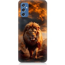Teknomeg Samsung Galaxy M52 Uyumlu Yırtıcı Aslan Kral Desenli Silikon Kılıf