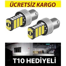 Erlight BA15S 1156 P21W 45 LED Geri Vites.sinyal.stop Ampulü 2 Adet 1 Takım 2 Adet -Beyaz