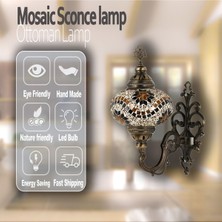 Mosland Home Mozaik Aplik Otantik Gece Lambası El Yapımı Mozaik Bahçe Aplik