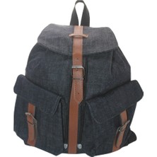 Mebes Denim (Kot) Kumaşından Kadın Sırt Omuz Çantası Çift Cepli Çntçiftcepkotlcv-Khvgr2