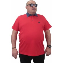 Starbattal Büyük Beden Polo Kot Yaka Tişört 23420 Kırmızı