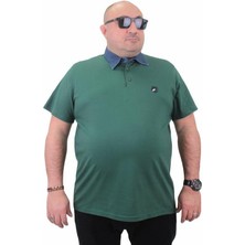 Starbattal Büyük Beden Polo Kot Yaka Tişört Erkek 3XL Kısa Kol Nefti Esnek Kumaş