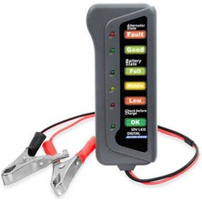 Temiz Pazar Akü Test Cihazı 12V Batarya Test Cihazı - Akü Ölçme Cihazı - LED Göstergeli