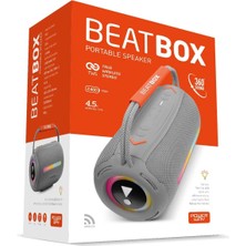 Powerway  Gri Beatbox LED Işıklı Ses Bombası USB Sd Aux Fm Radyo Bluetooh Hoparlör