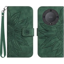 BDT Boutique Onur Magic5 Lite Flip Cüzdan Telefon Kılıfı Için Kılıf Kısa Kayış Kabartmalı Pu (Yurt Dışından)