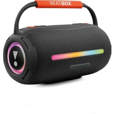 Powerway Beatbox Siyah LED Işıklı Ses Bombası USB Sd Aux Fm Radyo Bluetooh Hoparlör