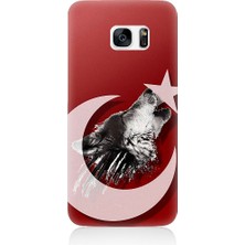 Teknomeg Samsung Galaxy S7 Uyumlu Kurt ve Bayrak Desenli Silikon Kılıf