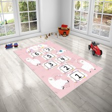 Homefesto Halı Kilim Dekoratif Özel Tasarım Yıkanabilir,ince, Kaymaz Tabanlı, Modern Çocuk Halısı
