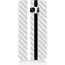 Teknomeg Samsung Galaxy S7 Uyumlu Siyah Beyaz Metal Motif Desenli Silikon Kılıf