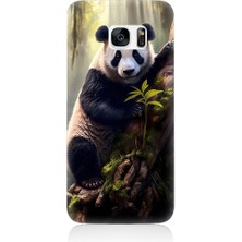 Teknomeg Samsung Galaxy S7 Uyumlu Panda ve Ağaç Desenli Silikon Kılıf