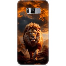 Teknomeg Samsung Galaxy S8 Uyumlu Yırtıcı Aslan Kral Desenli Silikon Kılıf
