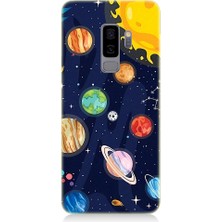Teknomeg Samsung Galaxy S9 Plus Uyumlu Gezegenler ve Yıldız Haritası Desenli Silikon Kılıf