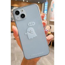 3gen Case Apple iPhone 15 Uyumlu Sevimli Hayalet Desenli Şeffaf Silikon Kılıf