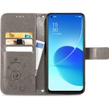 BDT Market Oppo Case 6 5g Için Zarif Iş Çevirme Kapağı Dört Yapraklı Yonca (Yurt Dışından)