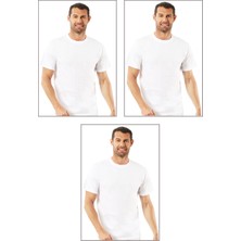 Özkan Underwear Özkan 0055 3'lü Paket Erkek Pamuklu Penye Esnek Rahat Kapalı Yaka Atlet Fanila