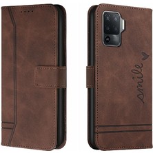 Manyi Market Oppo Phone 5 Lite Için Telefon Kılıfı Kart Yuvaları Kapak Pu Deri El Kayışı (Yurt Dışından)