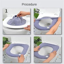 DouranShop Sarı Tarzı Su Geçirmez Banyo Tuvalet Kapağı Viskoz Koltuk Minderi O-Şekilli Klozet Klozet Kapağı Isıtıcı Aksesuarları Yumuşak ve Su Geçirmez (Yurt Dışından)