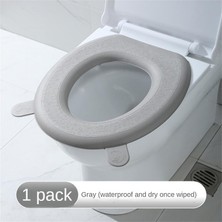 DouranShop Beyaz Stil Silika Jel Tuvalet Koltuk Minderi Su Geçirmez Uygun Tuvalet Kapağı Macun Tarzı Banyo Ev Yastık Etiket Dört Mevsim Güzel (Yurt Dışından)
