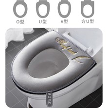 DouranShop Velcro-Pembe Tarzı Klozet Kapağı Su Geçirmez Kış Sıcak Yumuşak Wc Mat Evrensel Banyo Yıkanabilir Çıkarılabilir Fermuarlı Flip Lidhandle Ev (Yurt Dışından)