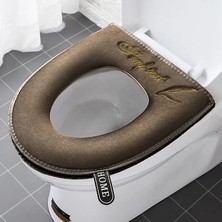 DouranShop Velcro-Pembe Tarzı Klozet Kapağı Su Geçirmez Kış Sıcak Yumuşak Wc Mat Evrensel Banyo Yıkanabilir Çıkarılabilir Fermuarlı Flip Lidhandle Ev (Yurt Dışından)