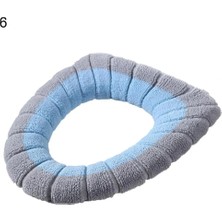DouranShop No.6 Stili Klozet Minderi Yumuşak Doku Sıcak Tutmak Kumaş Tuvalet Çıtası Evrensel Elastik Kapaklı Koltuk Pedi Banyo Malzemeleri (Yurt Dışından)