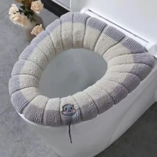 DouranShop No.6 Stili Klozet Minderi Yumuşak Doku Sıcak Tutmak Kumaş Tuvalet Çıtası Evrensel Elastik Kapaklı Koltuk Pedi Banyo Malzemeleri (Yurt Dışından)