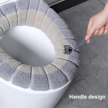 DouranShop No.6 Stili Klozet Minderi Yumuşak Doku Sıcak Tutmak Kumaş Tuvalet Çıtası Evrensel Elastik Kapaklı Koltuk Pedi Banyo Malzemeleri (Yurt Dışından)