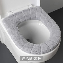 DouranShop O-Şekilli Klozet Klozet Kapağı Saplı Iskandinav Banyo Aksesuarları Evrensel Klozet Minderi Kalın Peluş (Yurt Dışından)