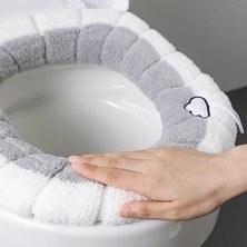 DouranShop O-Şekilli Klozet Klozet Kapağı Saplı Iskandinav Banyo Aksesuarları Evrensel Klozet Minderi Kalın Peluş (Yurt Dışından)