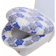 DouranShop Pembe Tarzı Kalın Mercan Kadife Lüks Klozet Kapağı Seti Yumuşak Sıcak Tek Iki Parçalı Tuvalet Kılıfı Su Geçirmez Banyo Wc Kapağı (Yurt Dışından)
