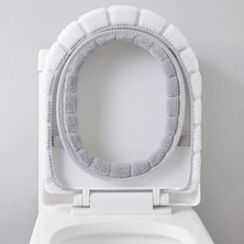 DouranShop No.12 Tarzı Kış Sıcak Klozet Kapağı Yıkanabilir Banyo Tuvalet Pedi Yastık Saplı Kalın Yumuşak Mat Örgü Isıtıcı Closestool Mat (Yurt Dışından)