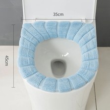DouranShop Yeşil Stil Örme Yumuşak Klozet Minderi Saplı Kalınlaşmış Banyo Tuvalet Minderi Yıkanabilir Tuvalet Tuvalet Aksesuarları (Yurt Dışından)