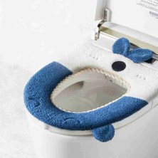 DouranShop B1 Stili Karikatür Renkli Yumuşak Klozet Kapağı Yıkanabilir Sıcak Tutmak Kalınlaşmış Tuvalet Paspas Ev Ev Banyo Aksesuarları (Yurt Dışından)