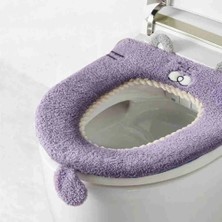 DouranShop B1 Stili Karikatür Renkli Yumuşak Klozet Kapağı Yıkanabilir Sıcak Tutmak Kalınlaşmış Tuvalet Paspas Ev Ev Banyo Aksesuarları (Yurt Dışından)