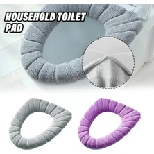 DouranShop B Tarzı 1 Adet Yıkanabilir Banyo Aksesuarları Örgü Saf Renk Ped O-Şekli Sıcak Koltuk Closestool Yumuşak Bide Paspas Kapak Kış Tuvalet S8W0 (Yurt Dışından)