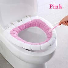 DouranShop Pembe Tarzı Sıcak Satış Banyo Yıkanabilir Klozet Kış Sıcak Peluş Tuvalet Pedleri Elastik Klozet Sıcak ve Rahat Klozet Kapakları (Yurt Dışından)