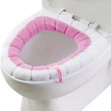 DouranShop Pembe Tarzı Sıcak Satış Banyo Yıkanabilir Klozet Kış Sıcak Peluş Tuvalet Pedleri Elastik Klozet Sıcak ve Rahat Klozet Kapakları (Yurt Dışından)