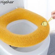 DouranShop Mavi Stil Closestool Saplı Mat Evrensel Yumuşak Yıkanabilir Banyo Yastık Karikatür Kalın Dolgu Klozet Kapağı Dört Mevsim Basit (Yurt Dışından)