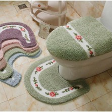 DouranShop Deve Stili Ev Oturma Odası Banyo Tuvalet Paspas Seti Kaymaz Halılar Yatak Odası Baskı Halı Su Emme U Şekilli Tuvalet Halısı (Yurt Dışından)