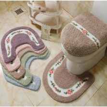 DouranShop Deve Stili Ev Oturma Odası Banyo Tuvalet Paspas Seti Kaymaz Halılar Yatak Odası Baskı Halı Su Emme U Şekilli Tuvalet Halısı (Yurt Dışından)