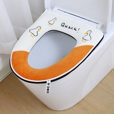 DouranShop No.2 Tarzı Kış Sıcak Klozet Kapağı Yıkanabilir Banyo Tuvalet Pedi Yastık Saplı Kalın Yumuşak Mat Örgü Isıtıcı Closestool Mat (Yurt Dışından)